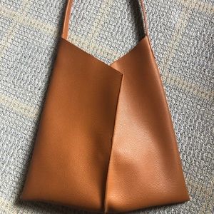 BP Center Seam Faux Leather Tote